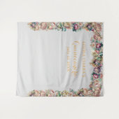 Glamour Gold Diamond Floral Quinceanera Wandteppich (Vorderseite (Horizontal))