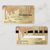 Glamour Gold Diick Glitzer Tropfen geben Guthaben Visitenkarte (Vorne/Hinten)