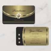 Glamour Gold Dunkelgrau mit schimmernden Rhineston Visitenkarte (Vorne/Hinten)