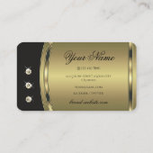 Glamour Gold Dunkelgrau mit schimmernden Rhineston Visitenkarte (Rückseite)