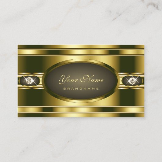 Glamour Gold Effect mit trendigen Imitaten Rhinest Visitenkarte (Vorderseite)