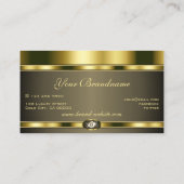 Glamour Gold Effect mit trendigen Imitaten Rhinest Visitenkarte (Rückseite)