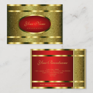 Glamour Gold Effect Schlange Muster mit Roter Farb Visitenkarte