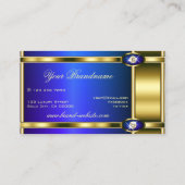 Glamour Gold Effects Blue mit Imitaten Rhinestones Visitenkarte (Rückseite)