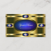 Glamour Gold Effects Blue mit Imitaten Rhinestones Visitenkarte (Vorderseite)