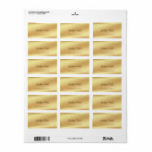 Glamour Gold Einfache Moderne Elegante Handschrift Adressaufkleber (Vorne)