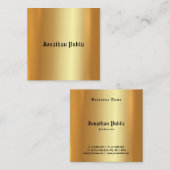 Glamour Gold Elegante Berufliche Kunst Schlicht Quadratische Visitenkarte (Vorne/Hinten)