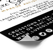 Glamour Gold Eye Lashes Brows Beauty Bar Promo Poster (Ecke)