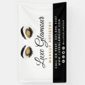 Glamour Gold Eye Lashes Brows Beauty Bar Signage Banner (Vertikal)