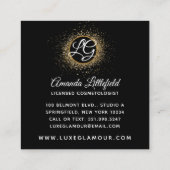 Glamour Gold Eye Lashes Makeup Artist Beauty Bar Quadratische Visitenkarte (Rückseite)