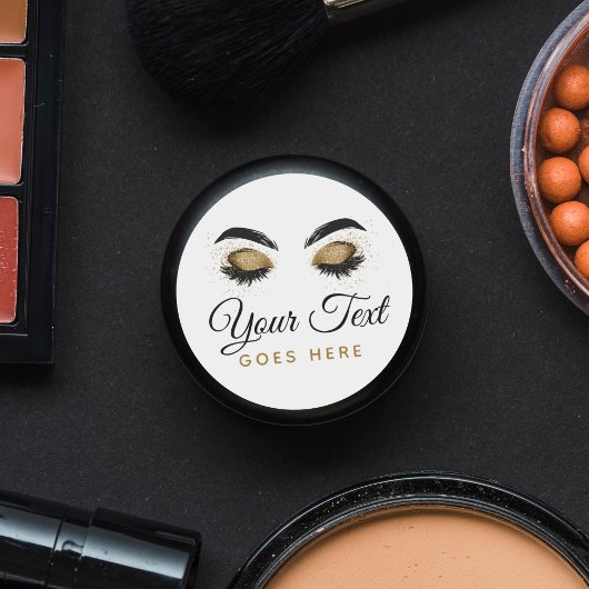 Glamour Gold Eye Lashes Makeup Artist Beauty Bar Runder Aufkleber