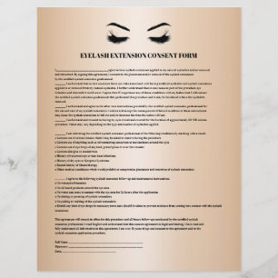 Glamour Gold EYELASH EXTENSION CONSENT FORMULAR Flyer