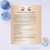 Glamour Gold EYELASH EXTENSION CONSENT FORMULAR Flyer (Einzeln)