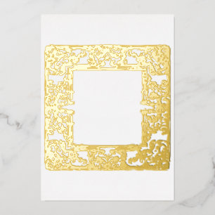 Glamour Gold Foil Barock Rahmen Blank Folieneinladung
