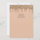 Glamour Gold Foil Glitzer Quinceanera 15. Einladung (Rückseite)