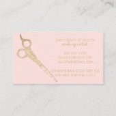Glamour Gold Foil Glitzer Schere Haar Stylist Visitenkarte (Rückseite)