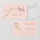 Glamour Gold Foil Glitzer Schere Haar Stylist Visitenkarte (Vorne/Hinten)