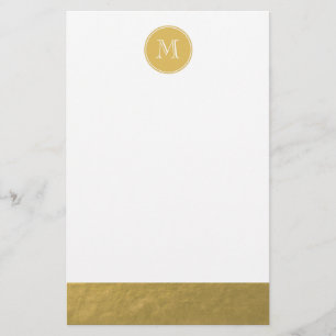 Glamour Gold Foil Monogramm Briefpapier