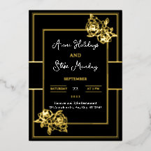 Glamour Gold Foil Wedding Card