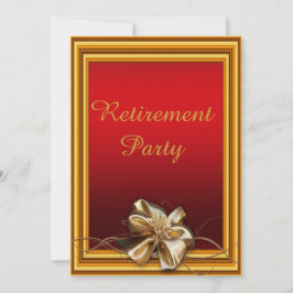 Glamour Gold Frame & Imitate Bow Retirement Party Einladung