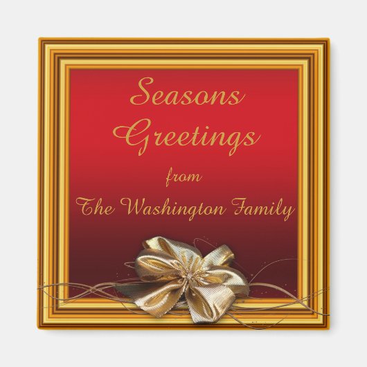 Glamour Gold Frame & Imitate Weihnachten Magnet (Vorne)