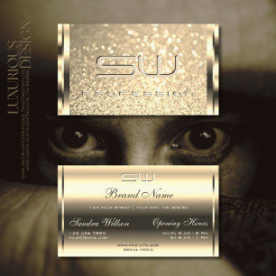 Glamour Gold Glitzer 3D-Initialen Golden Effects  Visitenkarte