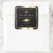 Glamour Gold Glitzer Black Product Labels Logo Quadratischer Aufkleber (Tasche)