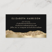 Glamour Gold Glitzer Black Visitenkarte (Rückseite)