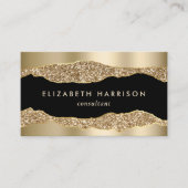 Glamour Gold Glitzer Black Visitenkarte (Vorderseite)