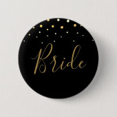 Glamour Gold Glitzer Design New Years Bride Button (Vorderseite)