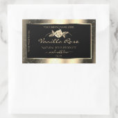 Glamour Gold Glitzer Floral Black Product Labels Rechteckiger Aufkleber (Tasche)