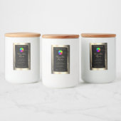 Glamour Gold Glitzer Frame Produktzeichen mit Logo Lebensmitteletikett (Flaschen)