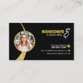 Glamour Gold Glitzer Haar Stylist Beauty Salon Visitenkarte (Rückseite)