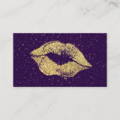 Glamour Gold Glitzer Kiss Leather Visitenkarte (Vorderseite)