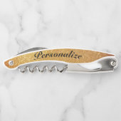Glamour Gold Glitzer kundenspezifische Korkenschra Kellnermesser (Rückseite)