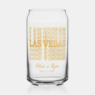 Glamour Gold Glitzer Las Vegas Wedglass Dosenglas
