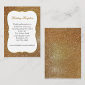 Glamour Gold Glitzer Look Wedding Card Begleitkarte (Vorne/Hinten)