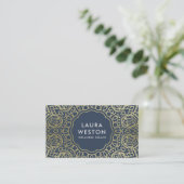 Glamour Gold Glitzer Look Wellness Business Card Visitenkarte (Stehend Vorderseite)