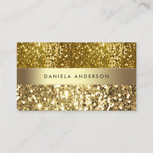 Glamour Gold Glitzer Luxus Business Card Visitenkarte (Vorderseite)