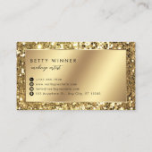 Glamour Gold Glitzer Luxus Script Monogram Visitenkarte (Rückseite)
