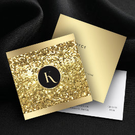 Glamour Gold Glitzer Makeup Artist Square Quadratische Visitenkarte