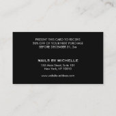 Glamour Gold Glitzer Modern Beauty Coupon Card (Rückseite)