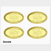 Glamour Gold Glitzer Product Labels Rhinestones Ovaler Aufkleber (Blatt)