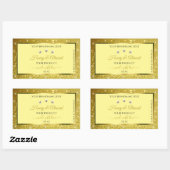 Glamour Gold Glitzer Product Labels Rhinestones Rechteckiger Aufkleber (Blatt)