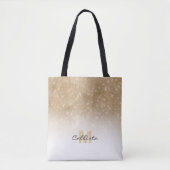 Glamour Gold Glitzer Sequin Ombre Monogram Tasche (Vorderseite)