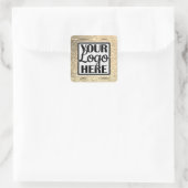 Glamour Gold Glitzer Sparkle Stars mit Logo Quadratischer Aufkleber (Tasche)