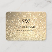 Glamour Gold Glitzer Stars Initials Openour Visitenkarte (Vorderseite)