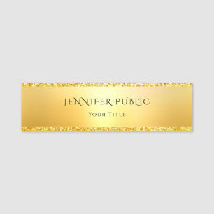 Glamour Gold Glitzer Trendy Elegantes Template Namensschild