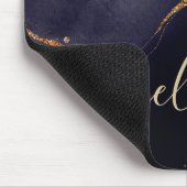 Glamour Gold Glitzer Tropfen Dark Ink Script Name Mousepad (Ecke)