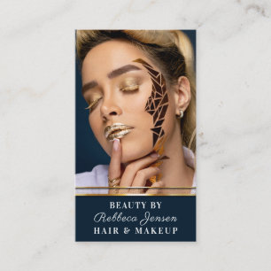 Glamour Gold Glitzer Tropfen Navy & Gold Glam Lipp Visitenkarte